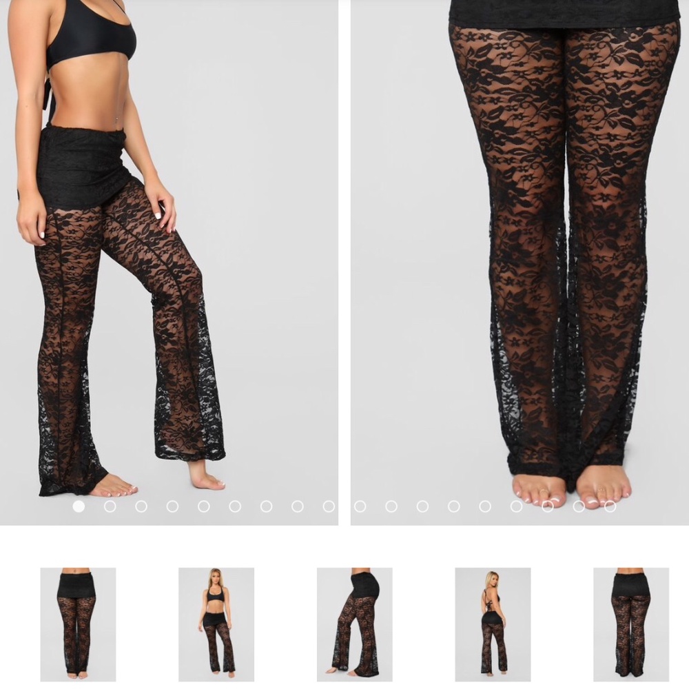 Black lace pants